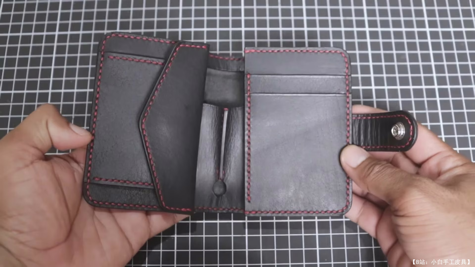 免费模板双折钱包，带硬币盒，来自 ARF 手工制作 - 2