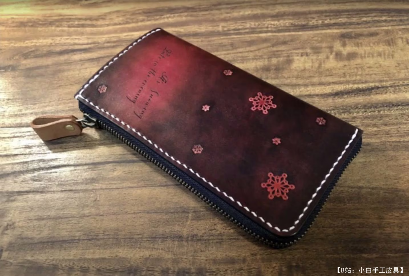 Maju T Works 的免费雪花拉链钱包版型 - 1